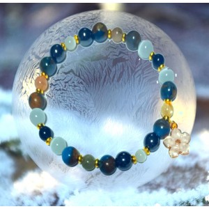 PULSEIRA ANCESTRAL - GAIA COM FLOR (C/ PEDRAS SEMI-PRECIOSAS)